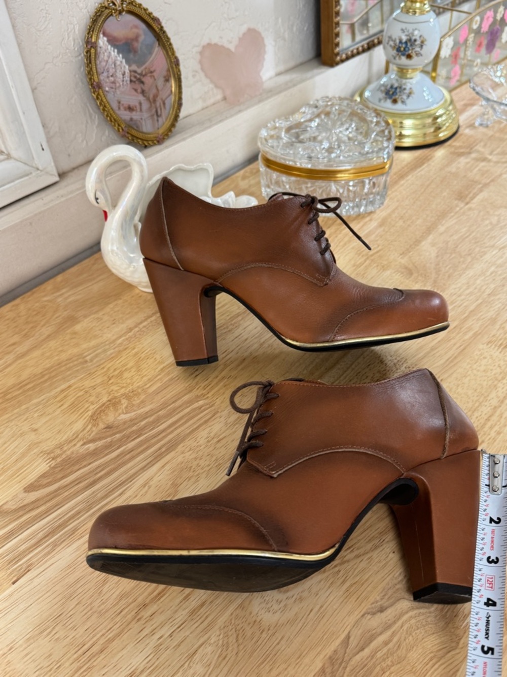 Vintage Miz Mooz Barcelona Collection Brown Leather Oxford Pumps Size 40.5 - 9.5 - Picture 5 of 13